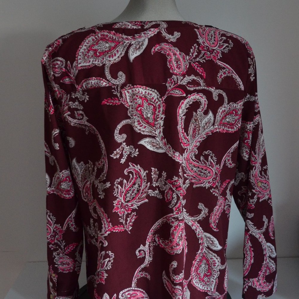 Croft & Barrow Paisley Patterned Blouse Women's Size Petite Large - Picture 6 of 13